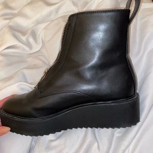 cute zip black boots